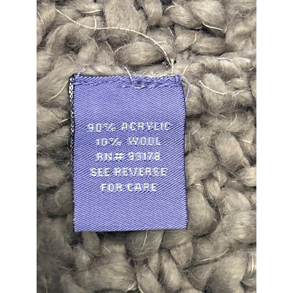 Vivienne Tam Gray Chunky Knit Cowl Neck Textured Sweater Designer Bohemian Luxe - Picture 6 of 7